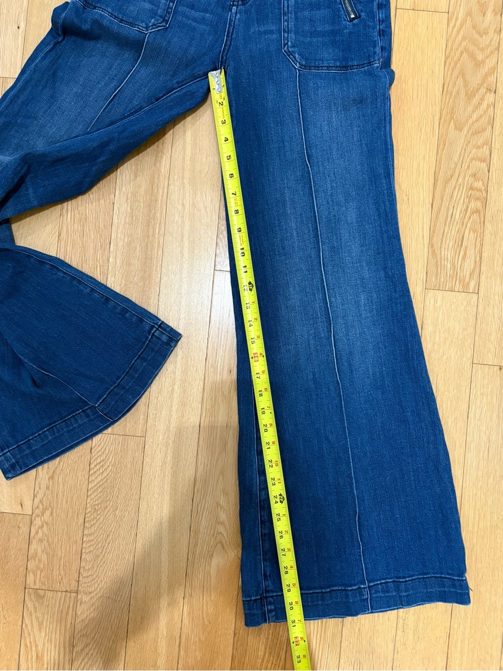 Pilcro Anthropologie Pocket High-Rise Flare Jeans 27 Zipper Retro Vintage Boho - Picture 9 of 12